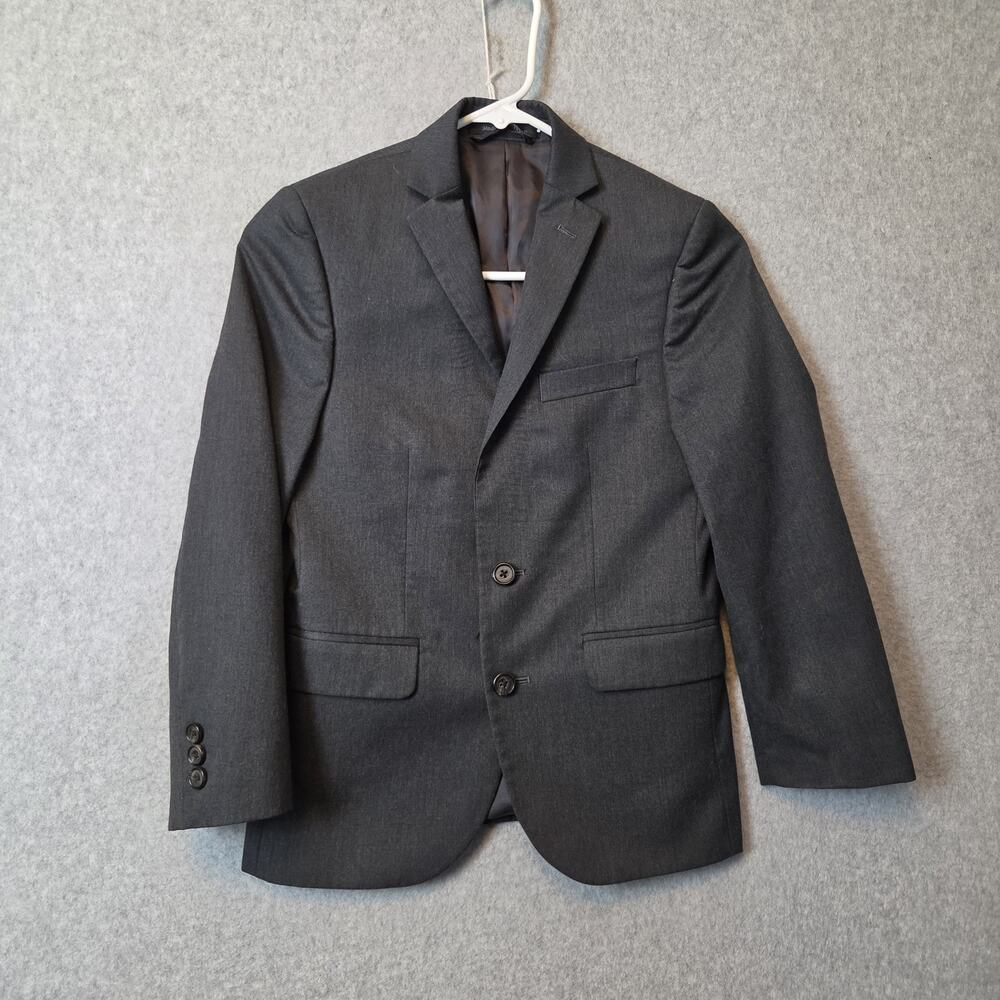 Lauren Ralph Lauren Gray LS Button Up Suit Formal Holiday Blazer Jacket Boys 10